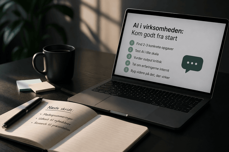 Hvordan bruger man AI i en virksomhed? En praktisk guide til de første skridt